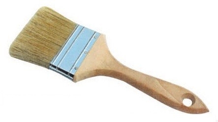 Witte polyester borstelborstel 3 inch spaanborstel Natuurlijk houten handvat