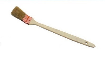 Witte smalle varkenshaar gebogen radiatorpenseel 20 mm 25 mm 30 mm