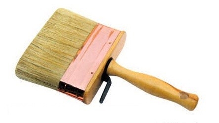 Dubbelgekookte witte borstel voor huisverf, nylon polyesterborstel, 6 inch