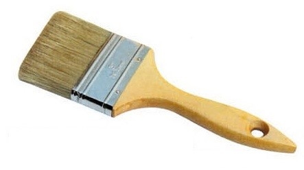 4" witte borstel voor huisverf met gelakt houten handvat