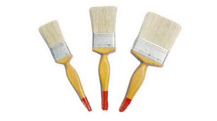 Polyester verfkwast met witte haren Platte verniskwast